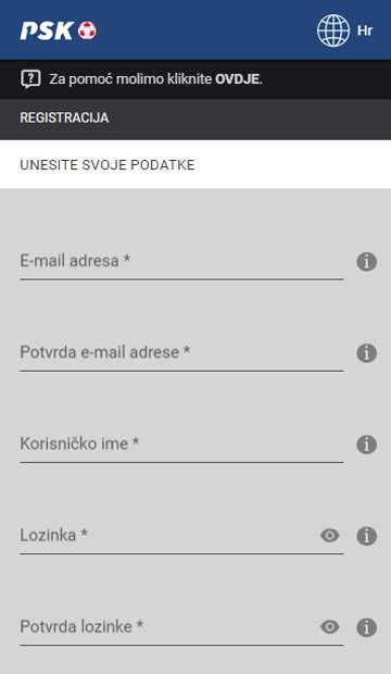psk registracija|Mobilna aplikacija .